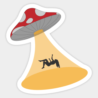 Mushroom UFO Sticker